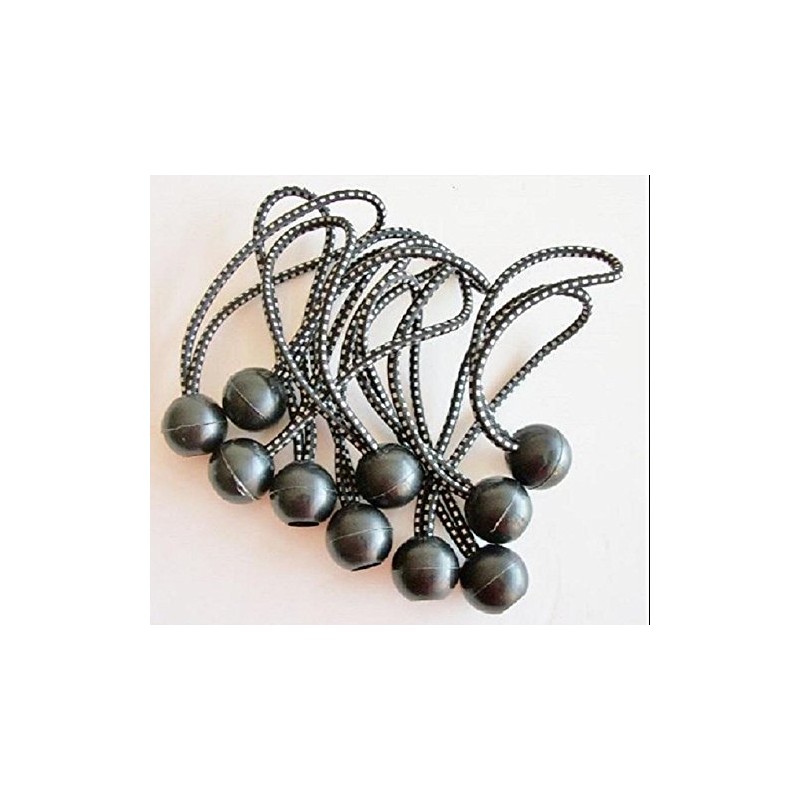 6"" Heavy Duty Premium Black Ball Bungee Bungees 25 pcs