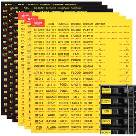 Classicseali 6 Sheets(258pcs) Electric Panel Labels,Durable Circuit Breaker Panel Labels, Circuit Breaker Label for Breakers Box Identification,Waterproof and Easy to Read,for Home and Office Use