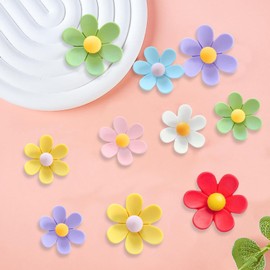 14 Pieces Flower Refrigerator Magnets, Magnetic Refrigerator, 3D Daisy Magnets, Colorful Refrigerator Magnets, Cabinet Accessories, Refrigerator Door Decoration