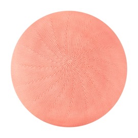 Gllutt Summer Knitted Thin Beret Hat for Women Size Adjustable French Style Solid Color (Thin Coral Red)