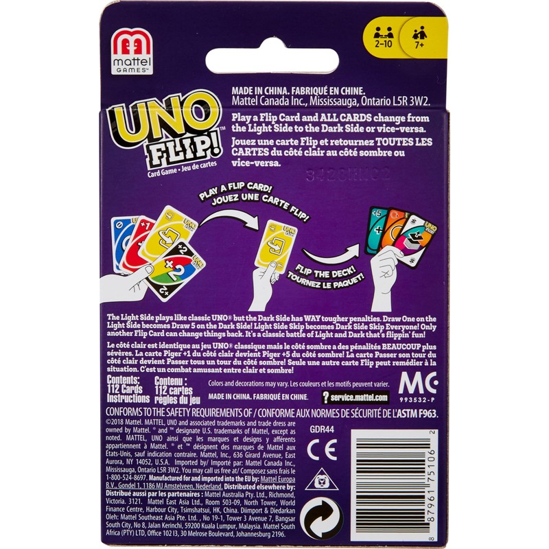 Mattel Games UNO FLIP! Card Game with Color Blind Accessible