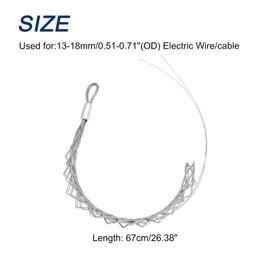 MECCANIXITY 13-18mm OD Cable Pulling Socks Grip 0.67m Wrap-Type Side Pull Wire Mesh Puller Socks Grip Stainless Steel Wire Pulling Tools