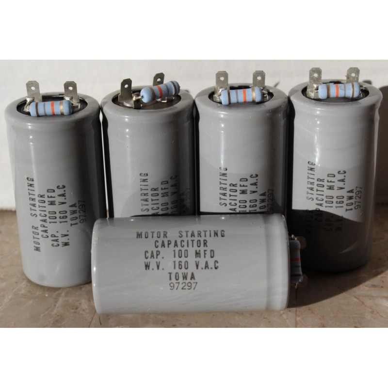 Towa Lot of 5 Towa Motor Starting Capacitor 100MFD 160VAC