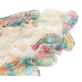 FAIRYGATE Womens Scarves Chiffon Scarf Hijab Pink Pattern Wedding Prom Evening Bridesmaids Dress Silky Shawl Wrap Women Fashion Ladies Scarfs 51031