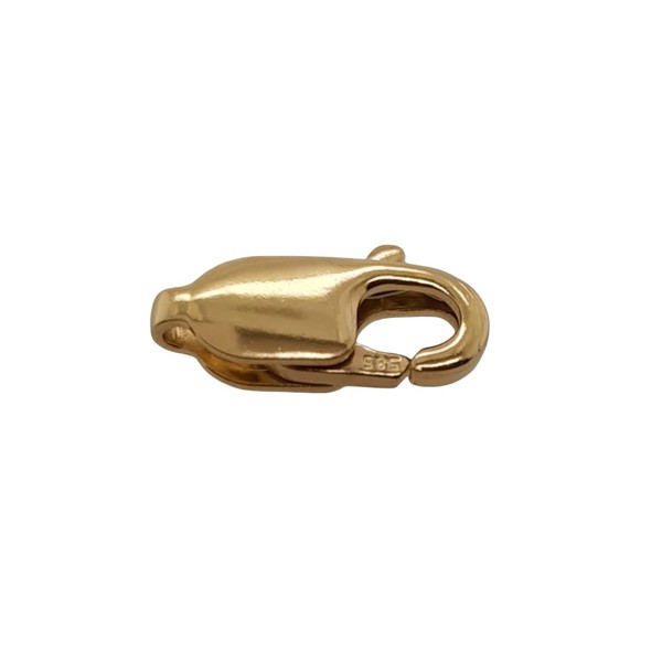 8.4MM 14K Solid Yellow Gold Oval Lobster Clasp Made in