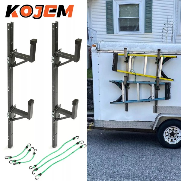 KOJEM Adjustable Trailer Ladder Rack Side Mount For Enclosed Trailer