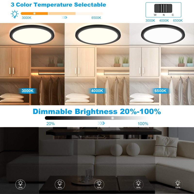 RDGOOD Sensor LED Ceiling Light Dimmable with Motion Sensor, 24