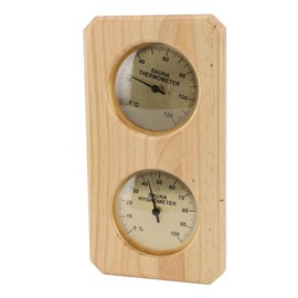 Wooden Sauna Thermometer und Hygrometer, 2 in 1 Sauna Thermometer und Hygrometer mit präziser Temperatur und Luftfeuchtigkeitsanzeige für Sauna
