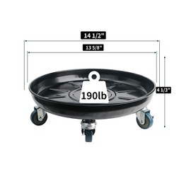 Tadpolebaby Heavy-Duty Plant Caddy with Wheels 14 Inch, 360° Lockable Caster,Outdoor Rolling Plant Dolly That is Not Easily Rusted, Indoor Metal Plant Cart with Rollers, Plant Pot Trolley, Black 3Pack