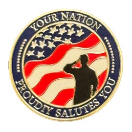 Your Nation Proudly Salutes You Veterans Commemorative Gold Plated Coin