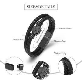 Hearbeingt Dog Paw Urn Bracelet for Ashes Braided Leather Cremation Jewelry for Ashes for Dog Cat Keepsake Bangle(Black 20cm)