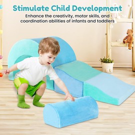 Hirgom Climbing Toys for Toddlers, 5 Pieces Foam Climbing Blocks, Soft Play Climbing for Toddlers, Indoor Climber Active Play Structure for Baby, Playtime and Foam Climber Play Sets for Kids Age 1+