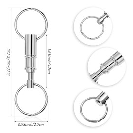 eBoot Detachable Pull Apart Key Rings Keychains (2 Pack)