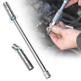 Generisch Spark Plug Wrench 16 mm and 14 mm, Magnetic Universal Flexible Spark Plug Wrench Set with Long Handle, Flexible Spark Plug Key Tools for Removing Spark Plugs