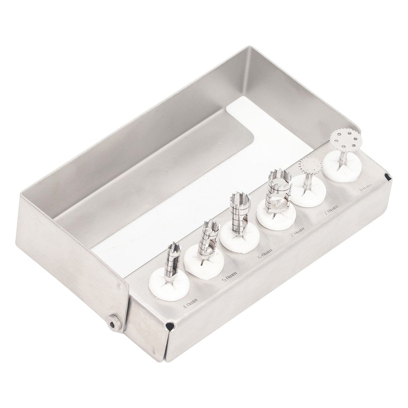 6pcs Dental Trephine Kit 4 To 10mm Surgery Tools Bur