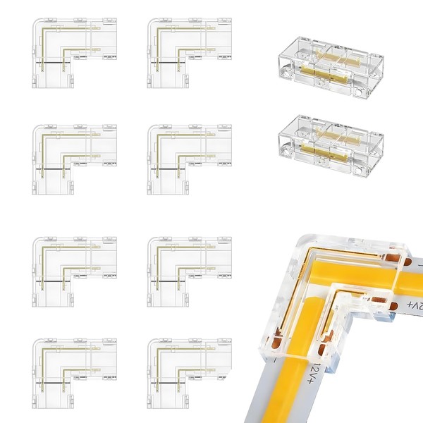 Domicubes Led Streifen Verbinder Set, 2 Stück Transparente Mittelverbinder und