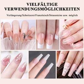 Virellay Dipping Powder Nails, 60 g Acrylic Powder Nails Nude Acrylic Powder, Acrylic Nails Long-Lasting, Acrylic Powder for Nails for Salon DIY & Home Nail Powder (Nude, 60 g)