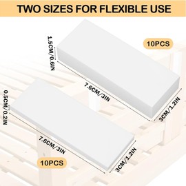 20Pcs Foam Headboard Stoppers, EVA Anti-Shake Bed Frame Pads for Wall, 10Pcs (15mm) + 10Pcs (5mm) Bed Wall Protector Furniture Foam Headboard Bumper for Bed Wall