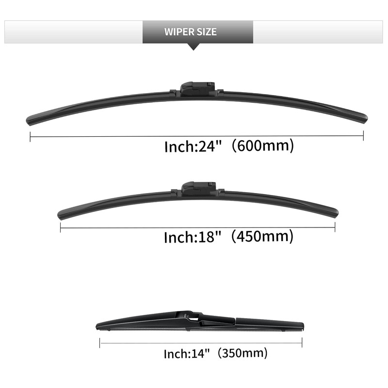 Front and Rear Windshield Wipers for Mazda CX-5 CX-9 2017-2024