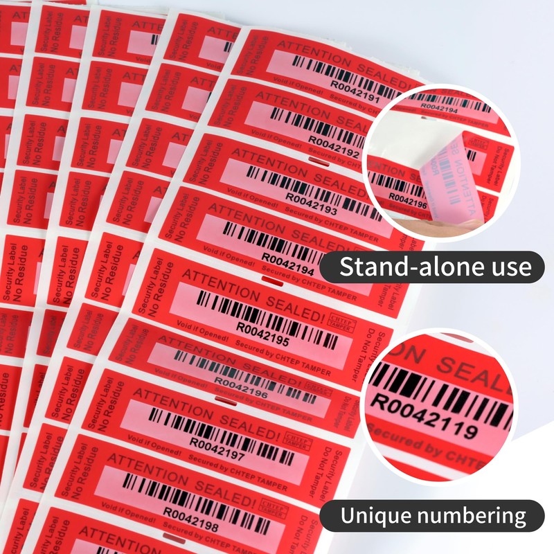 100PCS Chtep Tamper Tamper Evident Stickers, No ResidueTamper,Evident Security Warranty