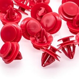 Rexka 10pcs Upper Quarter Trim Lower Overhead Console Clip Red Nylon 90467-09240 for Toyota Lexus Tacoma Camry C-HR Prius