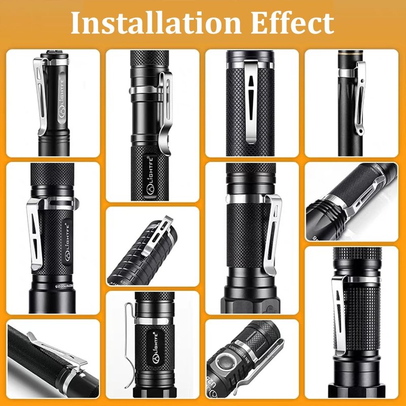 UNICRAFTALE Flashlights Clip 420 Stainless Steel Flashlights Pen Clip 18