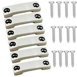 6Pack 316 Stainless Steel 1 Inch Strap tie Downs,Bimini Top Strap, Pad Eye,Footman's Loop for RV Camper,Boat,Kayaks,Jeep,Truck Tie Downs,for Battery and Portable Fuel Tanks. - No Rust