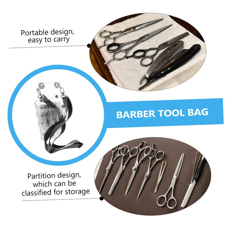 BIUDECO Salon Barber Scissors Pouch Transparent Hairdressing Scissors Bag Convenient