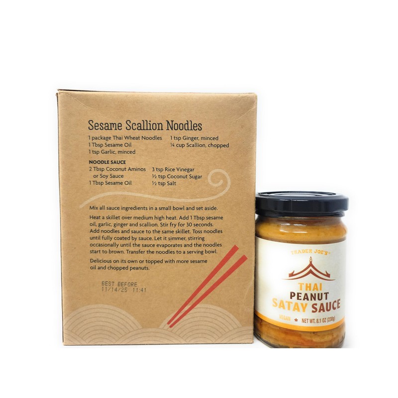 Trader Joe's Thai Wheat Noodles & Peanut Satay Sauce Meal
