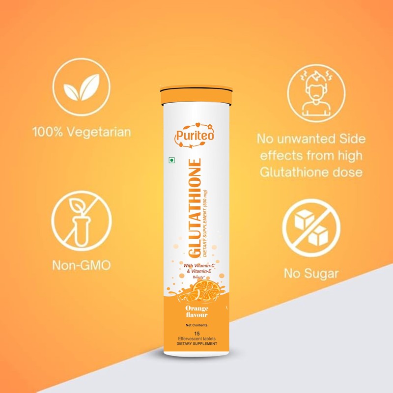PURITEO PURITEO Glutathione 15 Effervescent Tablets with Vitamin C &