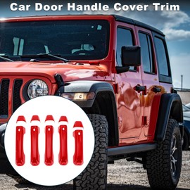 TUCKBOLD Türgriffabdeckung für Jeep Wrangler JL JLU 2018-2021 Langlebig | Heckklappengriffabdeckung Rot 1 Set