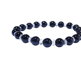 Kanoishi ∞ Morion Bracelet for Women and Men, Natural Stone, Power Stone, 0.3 inches (8 mm), Cut Crystal, (For Purification, Rough Stone)