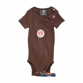 FC St. Pauli Baby Body Logo Brown FCSP Fan Item + Fanergy Grape Sugar (Brown, 86/92)