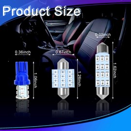 24PCS LED Interior Replacement Bulbs, Interior Car Lights, Dome Light LED Car Bulb Kit Set T10 31 mm 42 mm, Used for Map Dome Lights and License Plate Courtesy Lights Accessories (Blue)