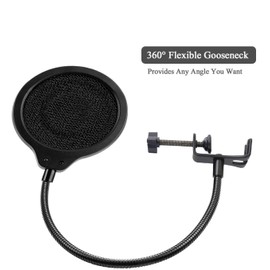 Snowball Mic Windscreen - 4 Inch 3 Layers Pop Filter with Flexible 360° Gooseneck Clip for Blue Snowball Mic to Improve Sound Quality by YOUSHARES