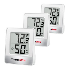 ThermoPro TP49 3 Pieces Digital Hygrometer Indoor Thermometer Humidity Meter Mini Hygrometer with Temperature and Humidity Monitor Outdoor and Room Thermometer Weather Station