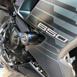 Mokiton Motorcycle Frame Sliders Crash Bar Protector Compatible with K.awasaki Ninja 650 2017-2023 2024 2025 | No Cut Kits Engine Fairing Guard Falling Protection Ninja650 EX650 Accessories (Green)