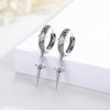 HXWZB Sword Creole Earrings Sterling Silver Hoop Earrings Sword Huggie