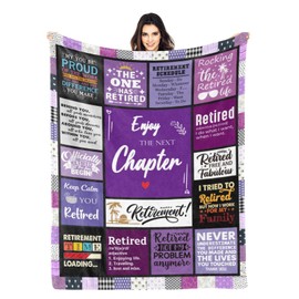 Retirement Blanket for Women 2025, 60"X50" Throw Blanket, Retirement Gifts for Women Coworkers Nurse Teachers, Funny Retired Presents for Mom Grandma, Going Away Gift for Friends, Goodbye Gifts