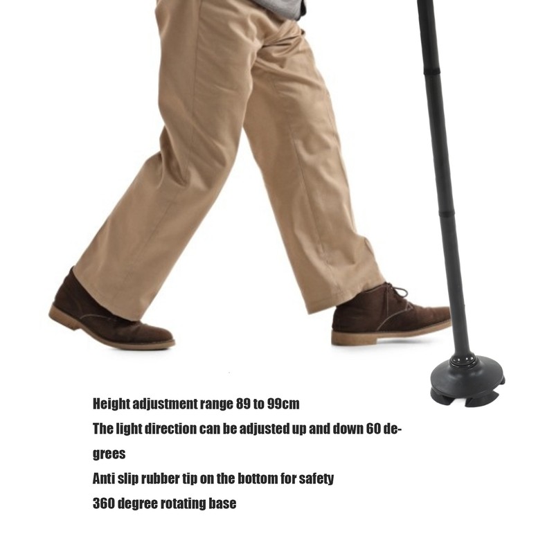 Folding Walking Cane with LED Light Anti Slip Bottom 360