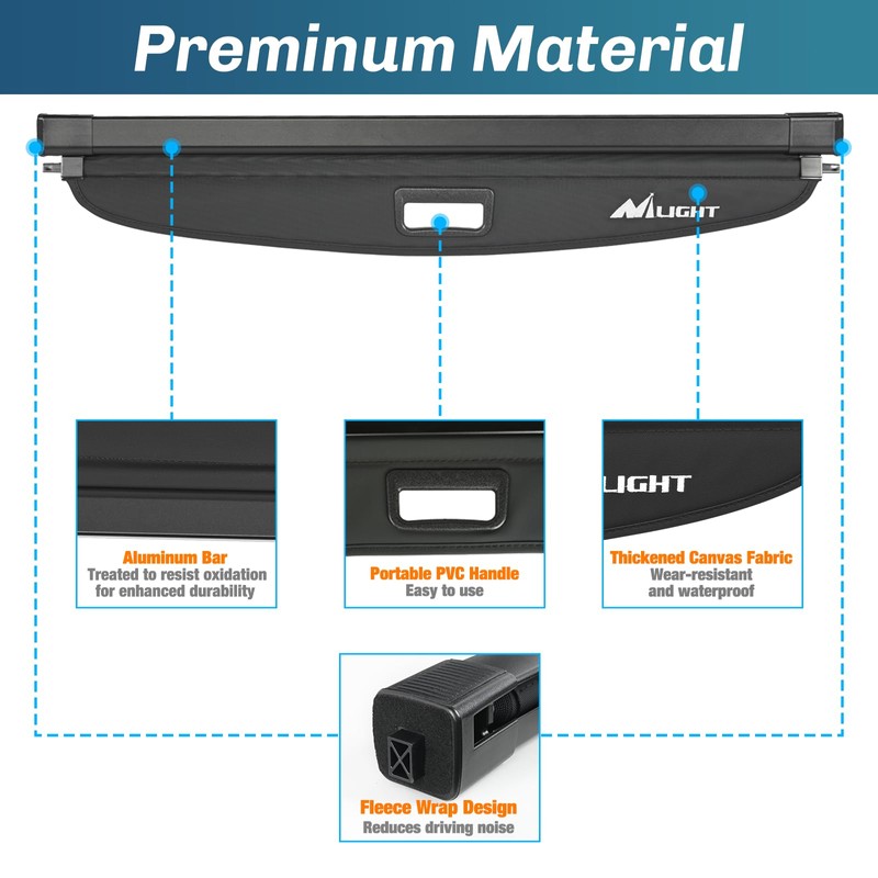 Nilight Trunk Cargo Cover for Honda HRV 2023 2024, Retractable