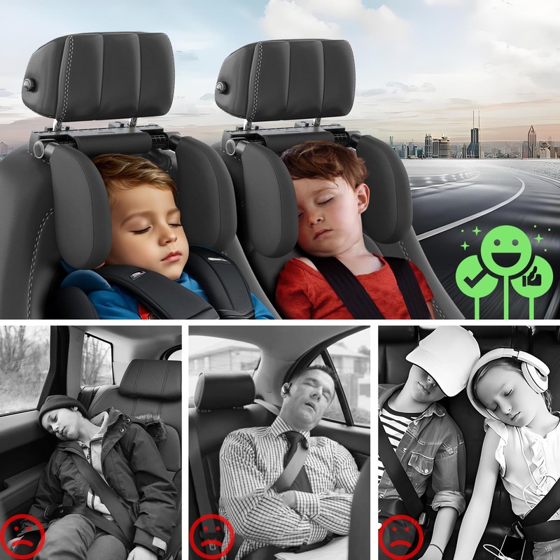 zorunowa Car Headrest Pillow, Thickened Memory Foam Road Pal Headrest,