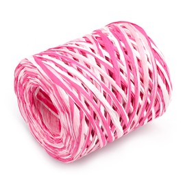G2PLUS 3-Ply Colourful Raffia Ribbon, 160 m Natural Raffia for Craft, Gift Packaging