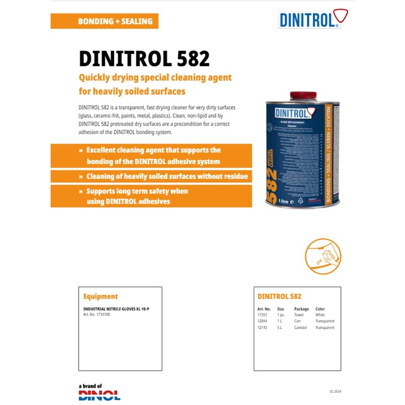 DINITROL 582 Special Cleaner Transparent 1L Can - Fast Drying