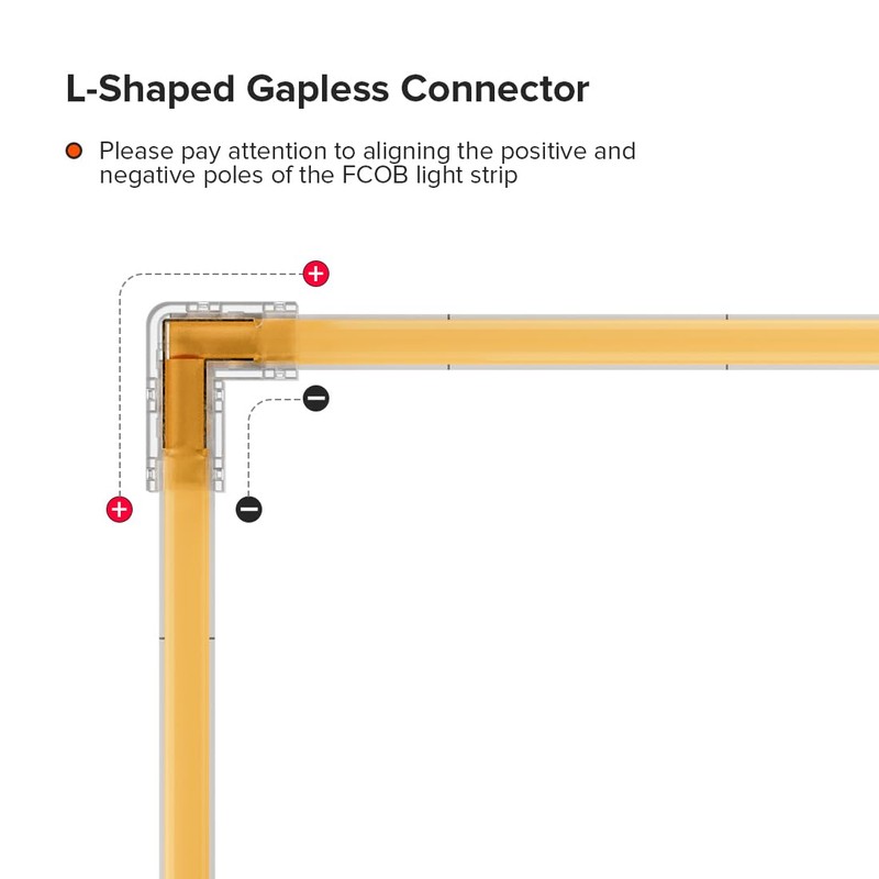 FCOB COB 2 Pin 5 mm L-Shaped Connector Kit 6