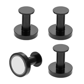 Yetaha 4 Pack Black Heavy Duty Powerful Magnetic Hooks, Versatile Magnetic Push Pin Hooks, Magnetic Hooks for Cruise Cabins, Kitchen, Locker, Office, School, Garage, Hanging, Grill (Black)