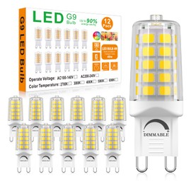 BAOMING G9 LED Bulb Dimmable 4W (40W Equivalent) - 4000K Natural White, No Flicker, 450LM, Ceramic Base - Ideal for Kitchen, Office, Reading Room, Makeup Area - 12 Pack