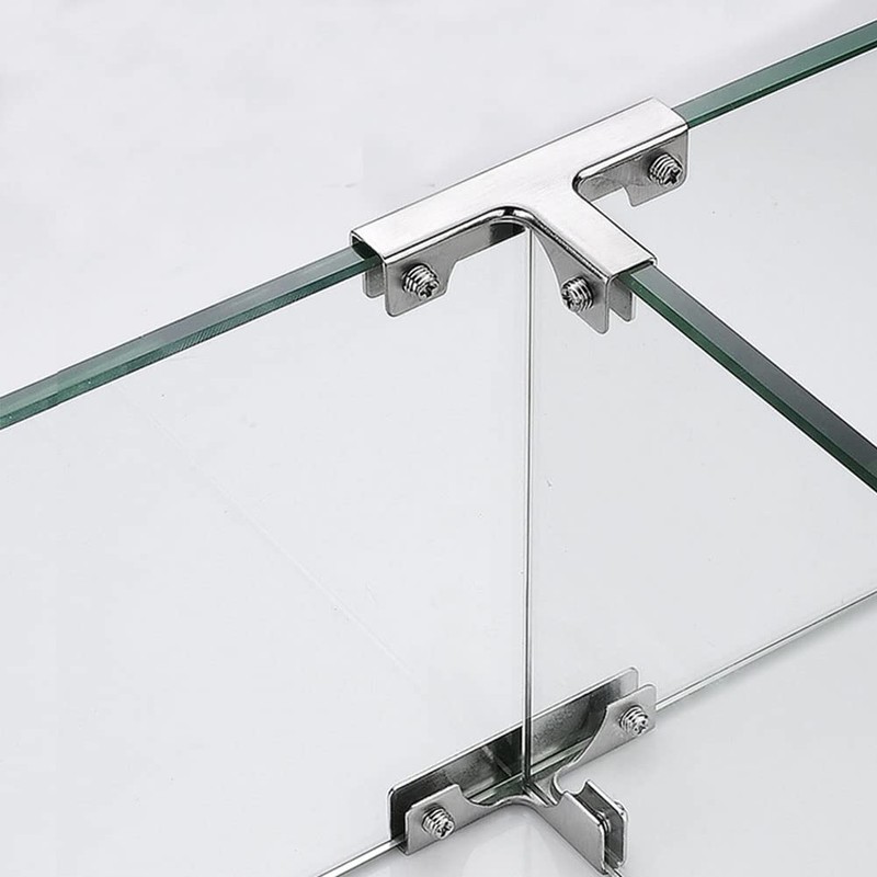 Hoopever Glass Clamp 2 Pieces Stainless Steel Glass Connector L