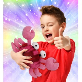 DolliBu Pink Tie-Dye Crab Plush - Super Soft Stuffed Animal, Cute Sea Animal Plush, Adorable Fluffy Stuffed Animal for Boys and Girls, Stuffed Animals Plush Gift for Babies, Kids, Adults - 6.5 Inches