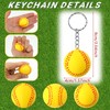 Funtery 24 Pack Softball Keychain Mini Foam Softball Keychain Softball